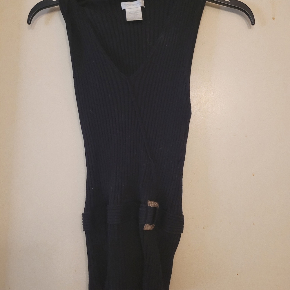 Worthington sleeveless ribbed sweater, size medium, black color